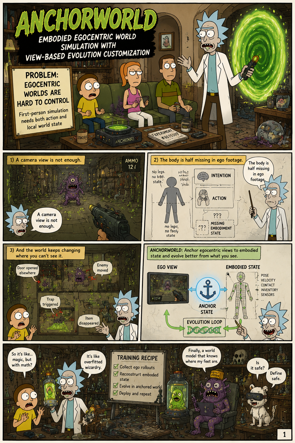 AnchorWorld: Embodied Egocentric World Simulation with View-based Evolution Customization