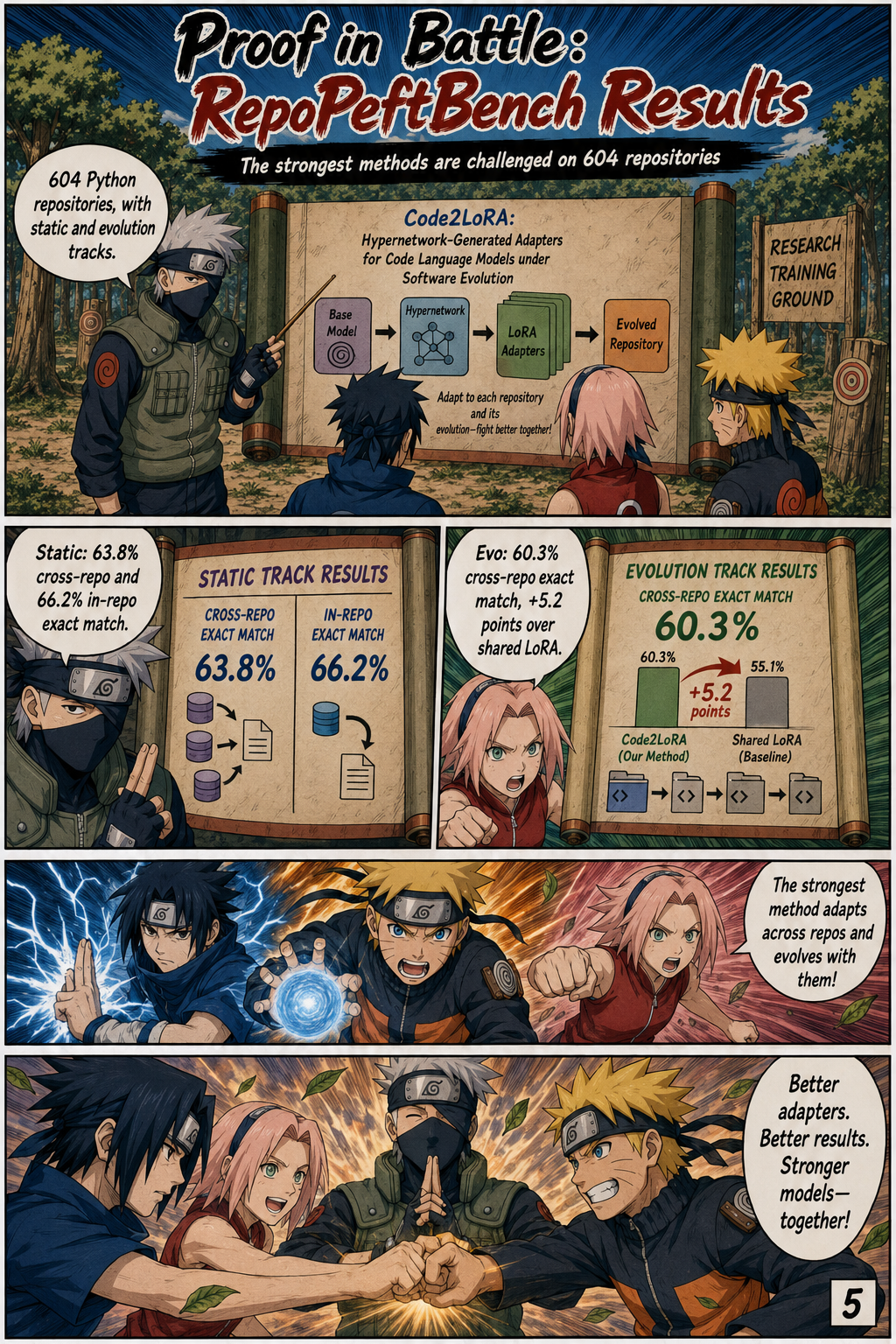 Proof in Battle: RepoPeftBench Results