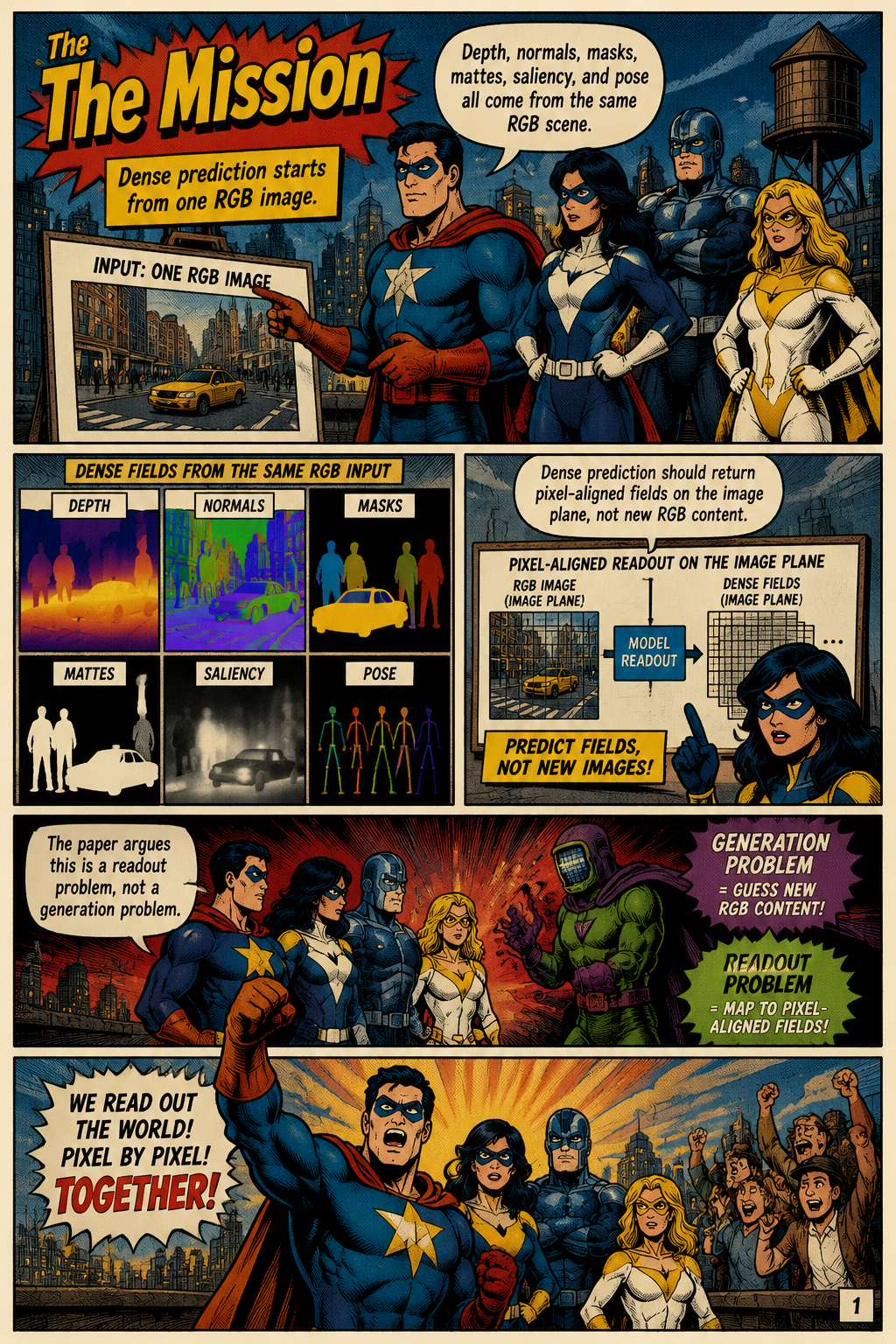 From RGB Generation to Dense Field Readout: Pixel-Space Dense Prediction with Text-to-Image Models
