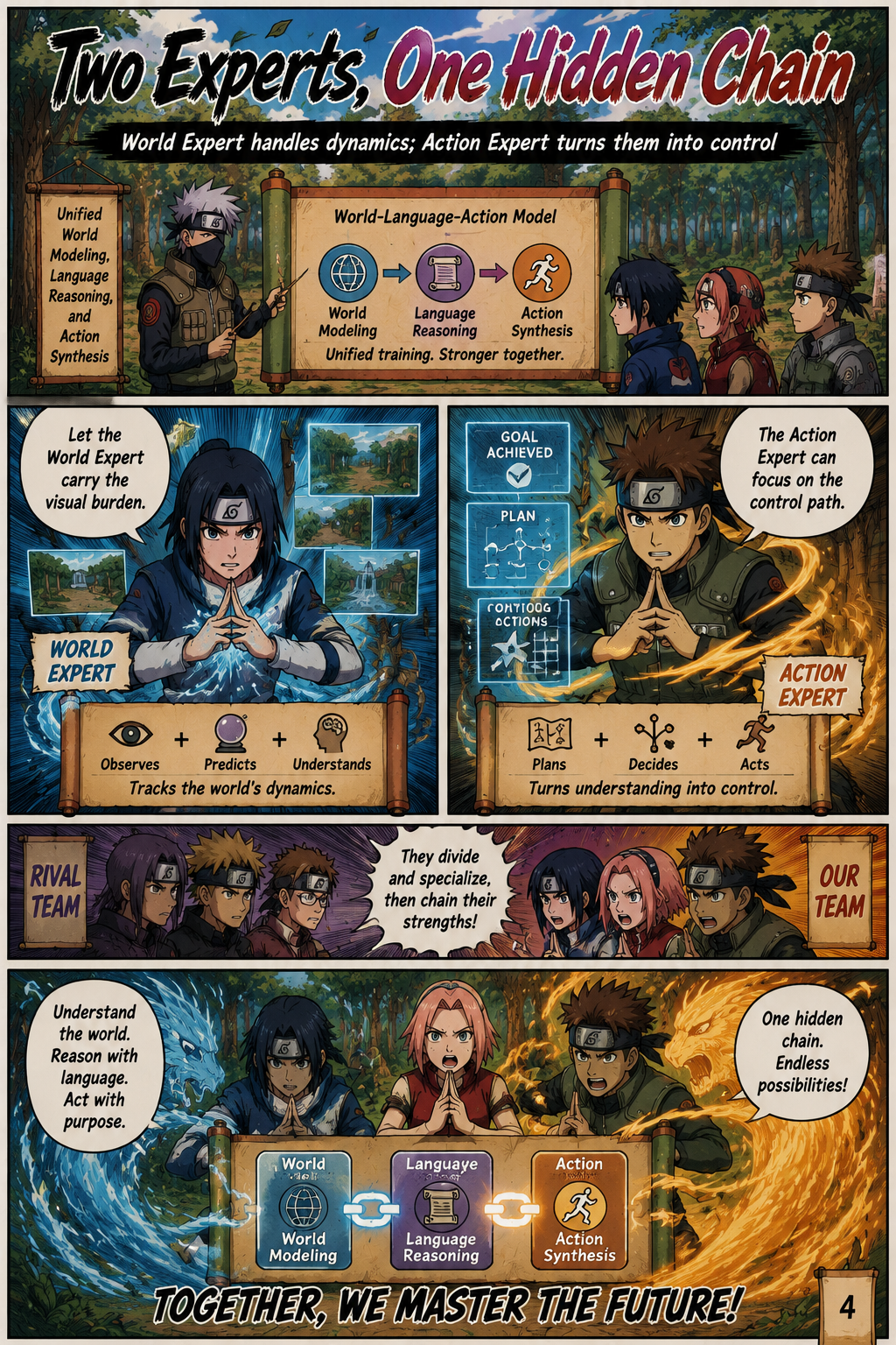 Two Experts, One Hidden Chain